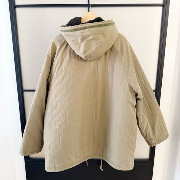 Vintage J Crew Oarsman Parka Jacket Coat Men’s Size Large Tan Khaki 90’s Lined - Picture 3 of 16
